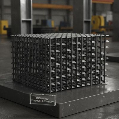 12x12 Gitter aus hochkohlenstoffhaltigem Stahl, rechteckig, entwickelt für außergewöhnliche Festigkeit und Stabilität in industriellen Anwendungen
